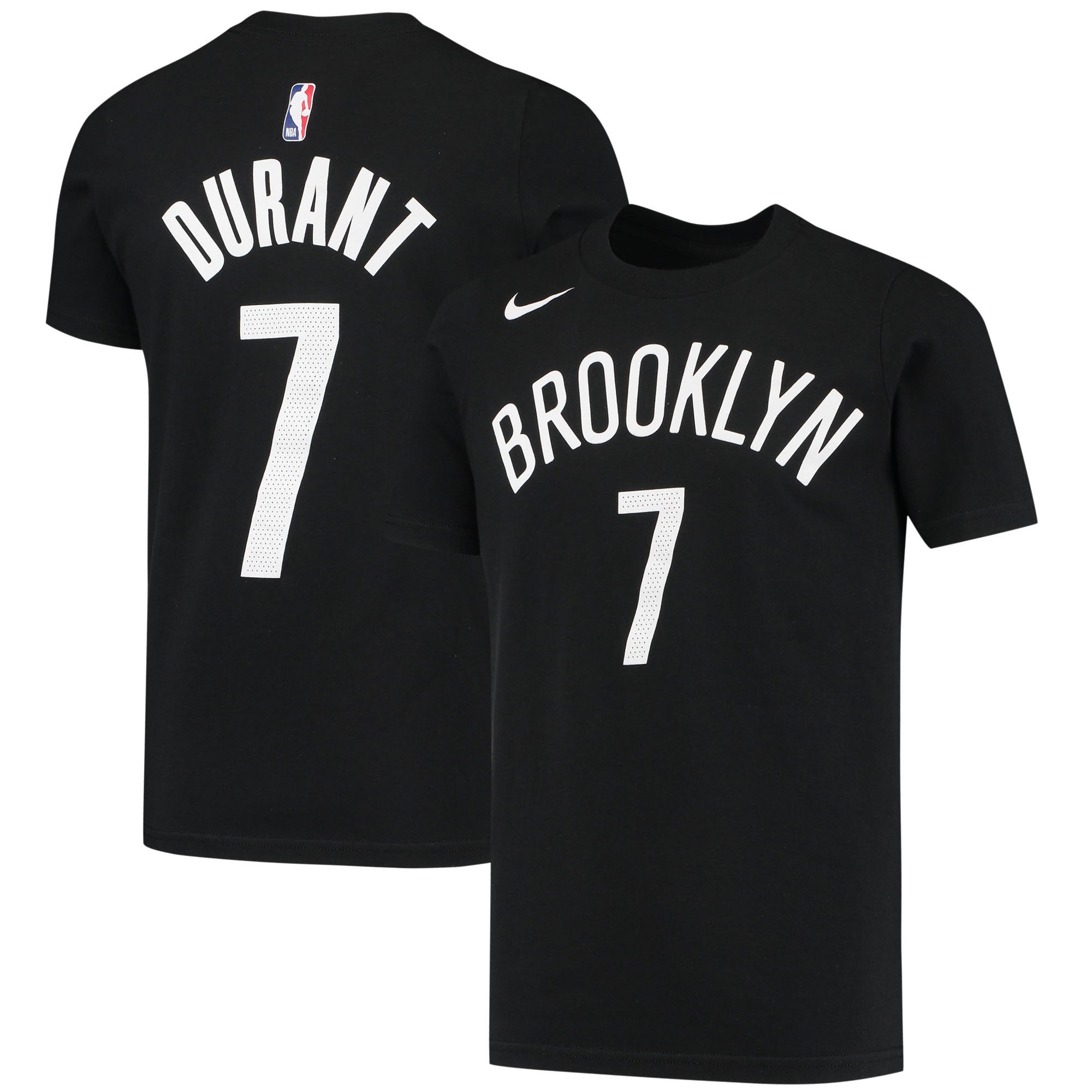 Youth Nike Kevin Durant Black Brooklyn Nets Logo Name \u0026 Number Performance T-Shirt